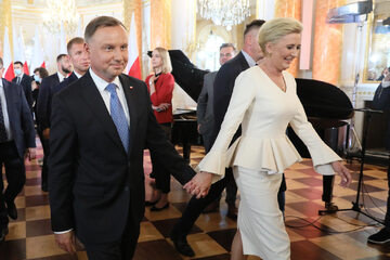Prezydent Andrzej Duda z małżonką Agata na Zamku Królewskim