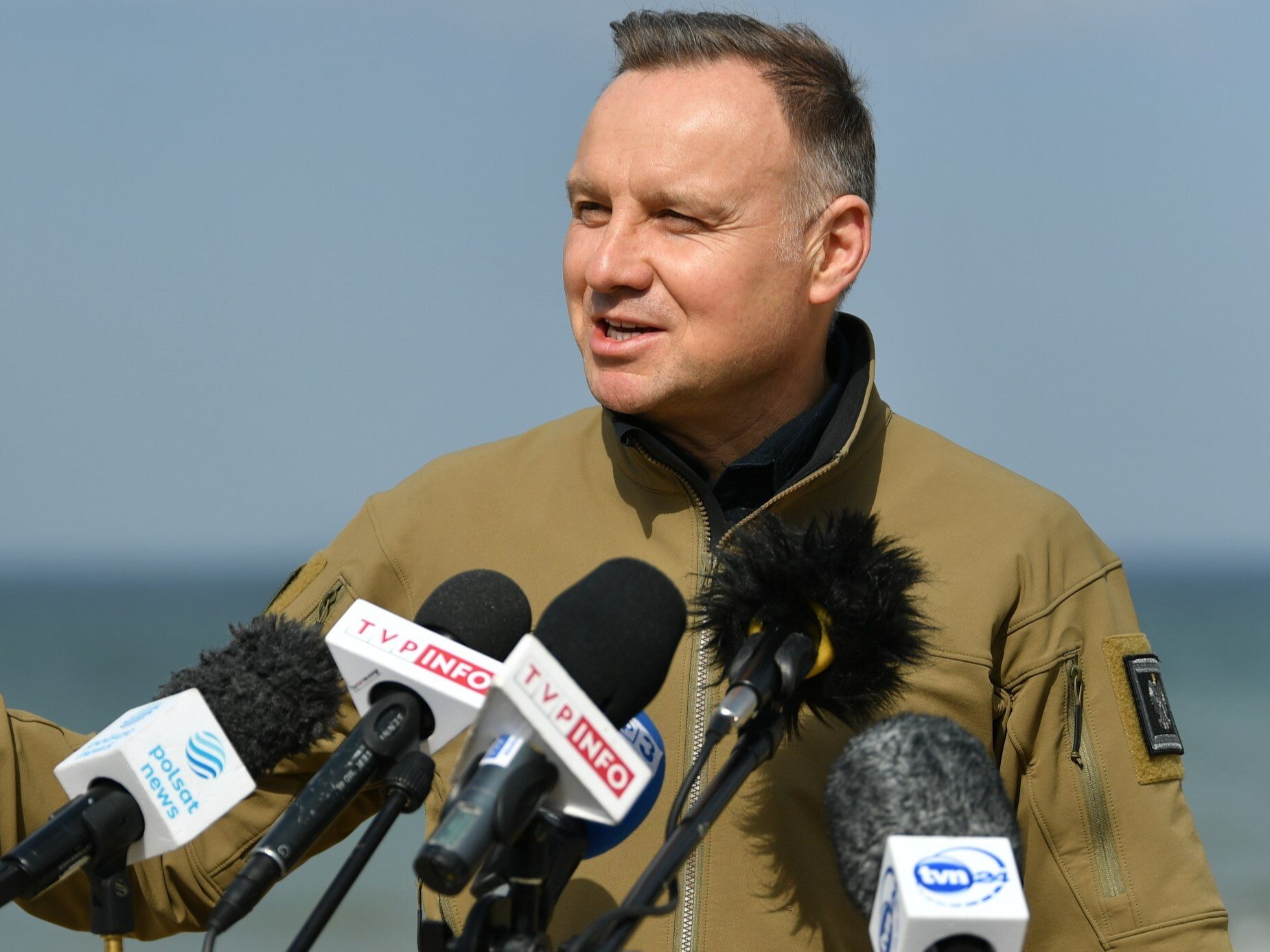 Prezydent Andrzej Duda na konferencji w Ustce