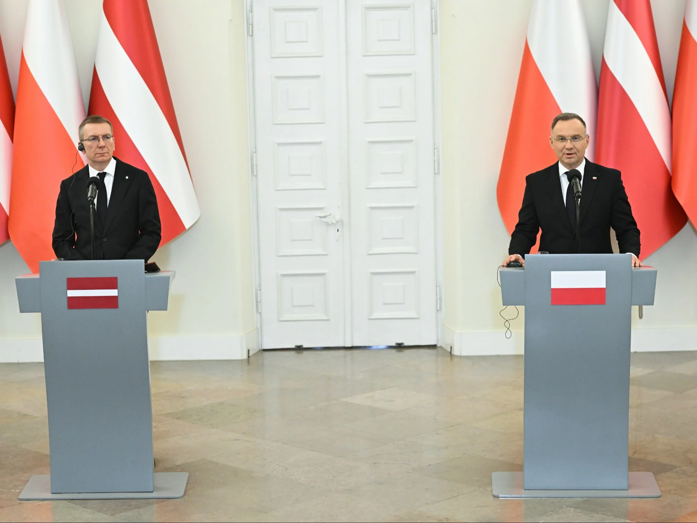 Prezydenci Andrzej Duda i Edgars Rinkevics