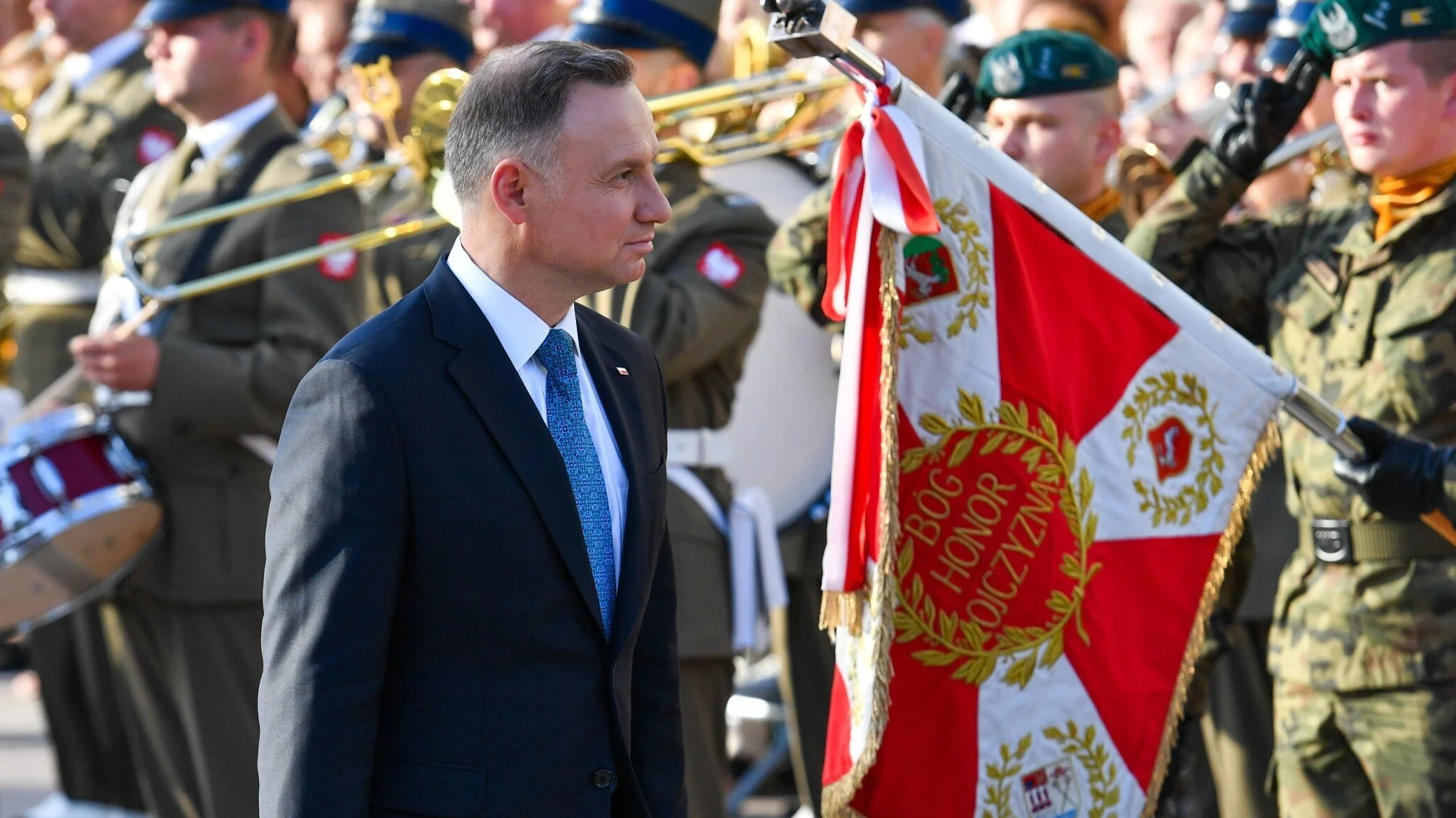 Prezydent Andrzej Duda podczas uroczystości wręczenia odznaczeń państwowych funkcjonariuszom Straży Granicznej