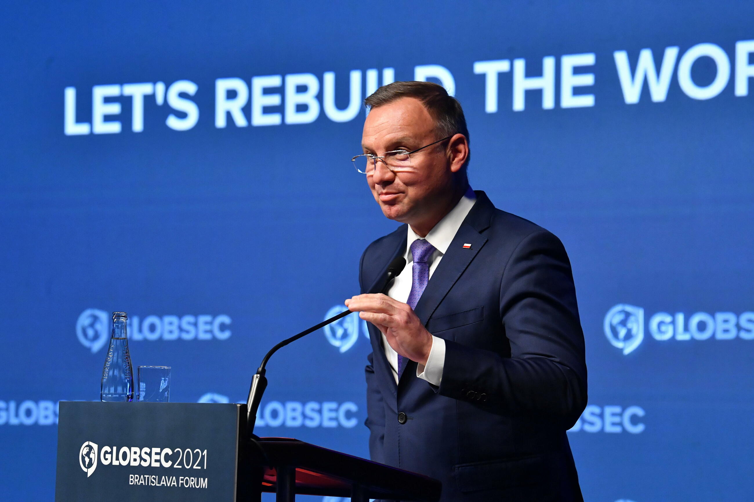 Prezydent RP Andrzej Duda na konferencji GLOBSEC w Bratysławie