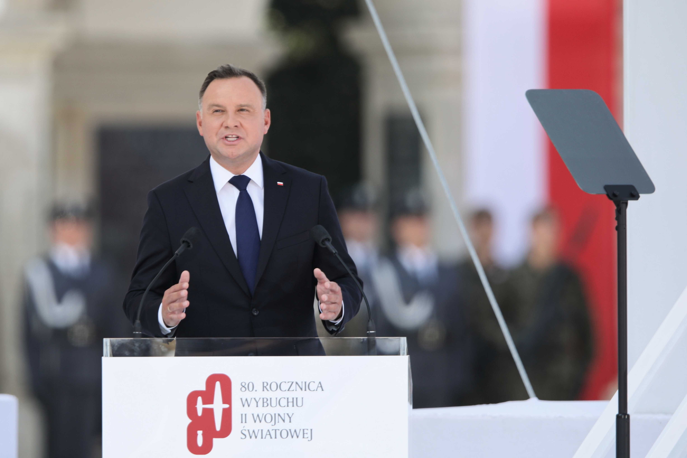 Prezydent Andrzej Duda na pl. Piłsudskiego w Warszawie