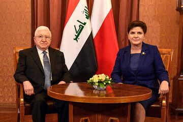 Prezydent Iraku Mohammed Fuad Masum i premier Polski Beata Szydło