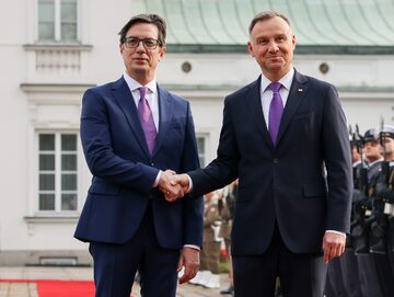 Prezydent Macedonii Północnej Stewo Pendarowski i prezydent Polski Andrzej Duda