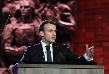 Prezydent Macron przemawia podczas Światowego Forum Holokaustu w Jerozolimie