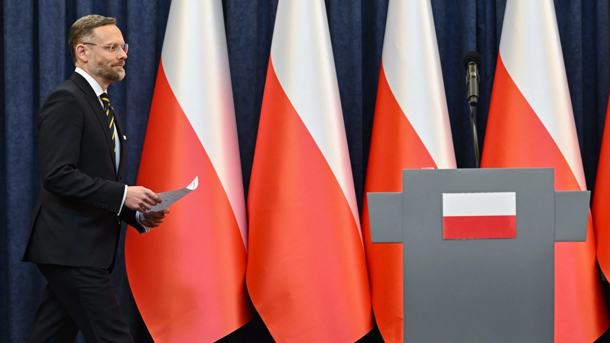 Szef KPRP Zbigniew Bogucki na konferencji prasowej w Pałacu Prezydenckim w Warszawie