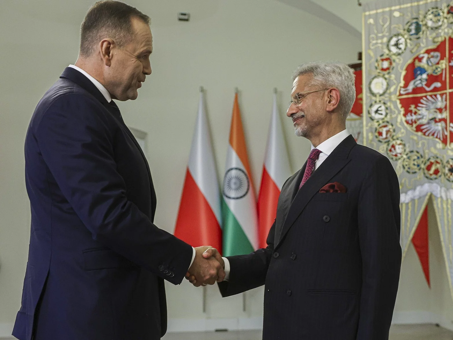 Prezydent Karol Nawrocki i szef MSZ Indii Subrahmanyam Jaishankar