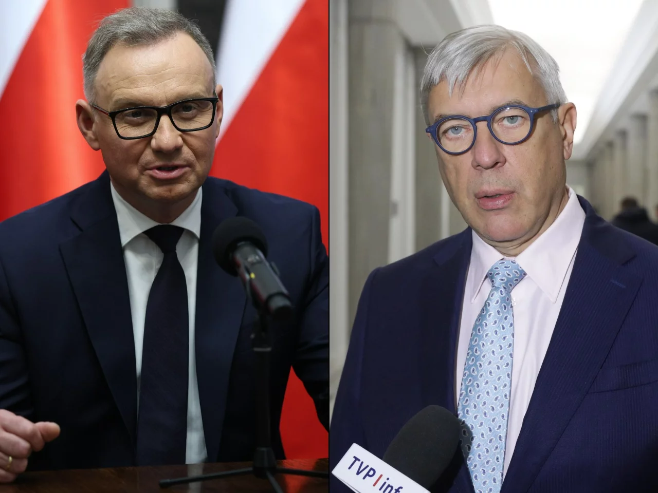 Andrzej Duda (L) i Roman Giertych (P)