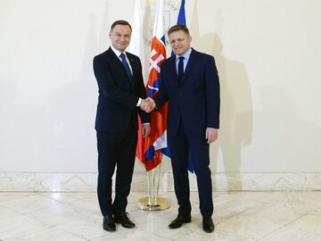 Prezydent Polski Andrzej Duda i premier Słowacji Roebrt Fico