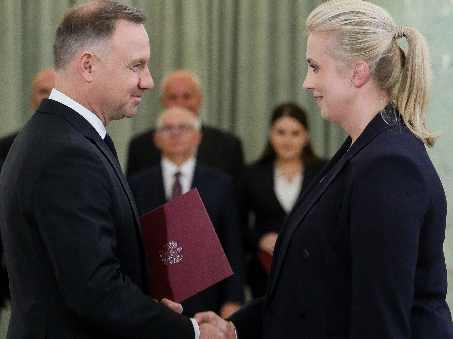 Katarzyna Sójka, Andrzej Duda w trakcie zaprzysiężenia nowej minister zdrowia