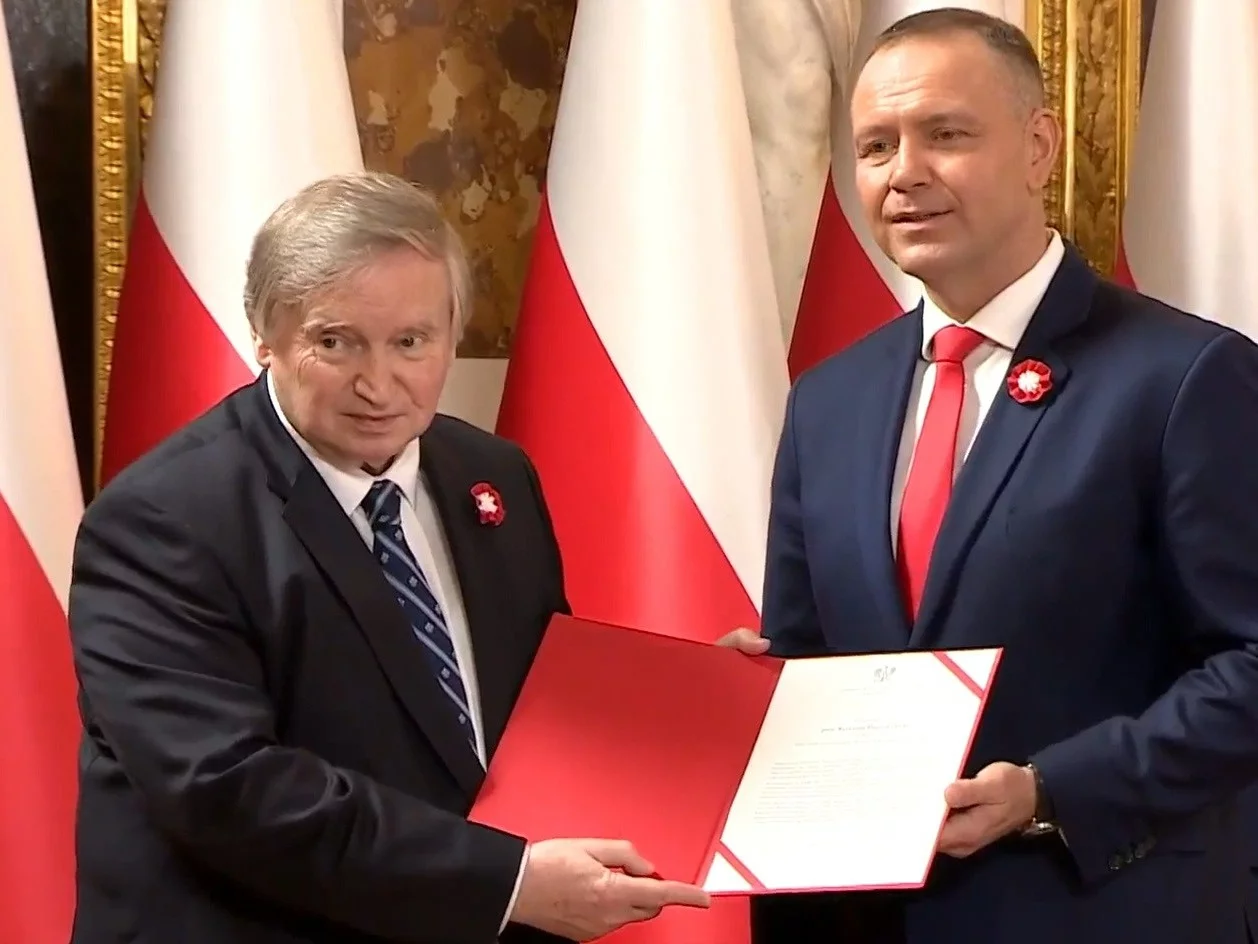 Prezydent Karol Nawrocki z prof. Ryszardem Piotrowskim