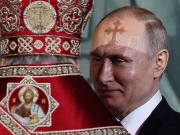 Prezydent Rosji Władimir Putin i patriarcha moskiewski Cyryl