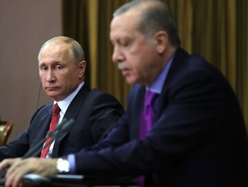 Prezydent Rosji Władimir Putin i prezydent Turcji Recep Erdogan