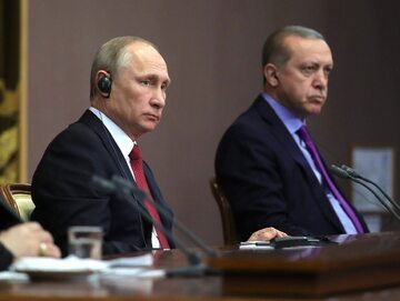 Prezydent Rosji Władimir Putin i prezydent Turcji Recep Erdogan