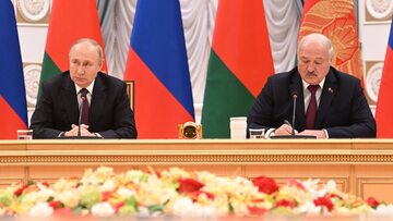Prezydent Rosji Władimir Putin i przywódca Białorusi Aleksandr Łukaszenka