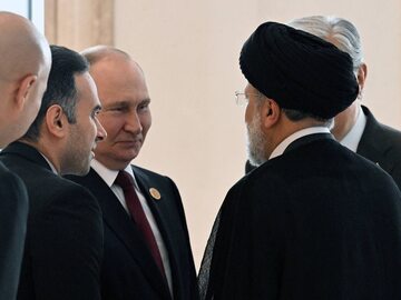 Prezydent Rosji Władimir Putin podczas spotkania z władzami Iranu