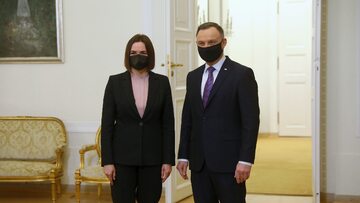 Prezydent RP Andrzej Duda i liderka białoruskiej opozycji Swiatłana Cichanouska
