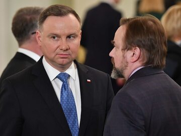 Prezydent RP Andrzej Duda oraz szef Gabinetu Prezydenta RP Paweł Szrot