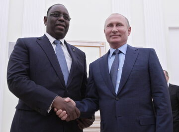 Prezydent Senegalu Macky Sall z prezydentem Rosji Władimirem Putinem