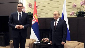 Prezydent Serbii Aleksandar Vučić i prezydent Federacji Rosyjskiej Władimir Putin