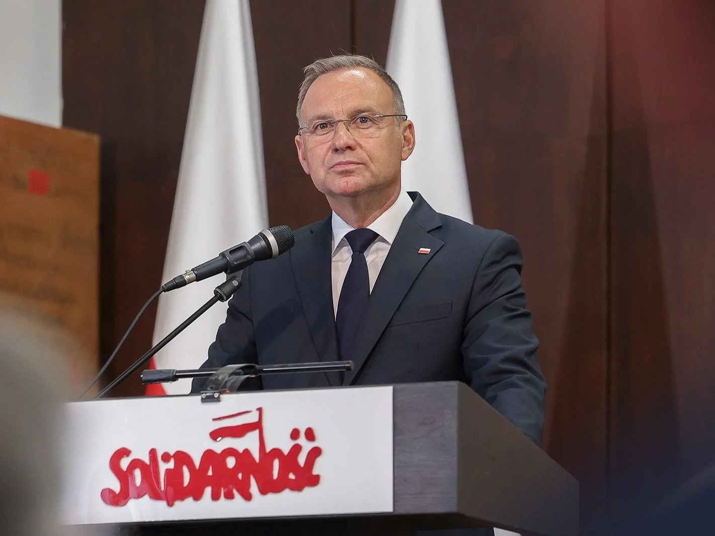 Prezydent Andrzej Duda podczas obchodów 44. rocznicy podpisania Porozumień Sierpniowych