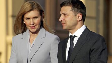 Prezydent Ukrainy Wołodymir Zełenski z żoną Ołeną