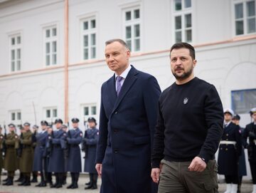 Prezydent Ukrainy Wołodymyr Zełenski podczas wizyty w Warszawie
