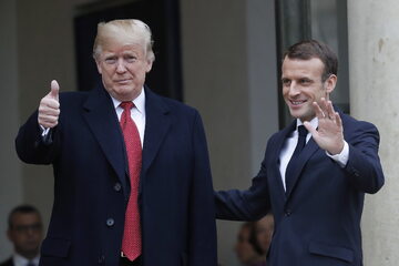 Prezydent USA Donald Trump i prezydent Francji Emmanuel Macron