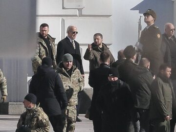 Prezydent USA Joe Biden i prezydent Ukrainy Wołodymyr Zełenski w Kijowie
