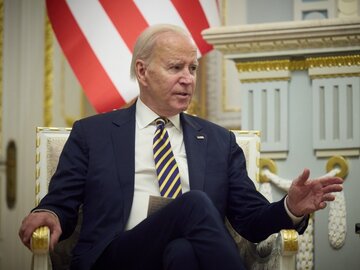 Prezydent USA Joe Biden podczas wizyty w Kijowie