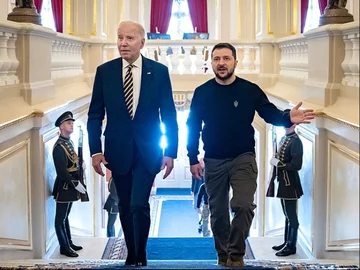 Prezydent USA Joe Biden podczas wizyty w Kijowie