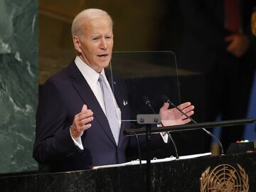Prezydent USA Joe Biden przemawia przed Zgromadzeniem Ogólnym ONZ