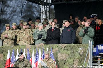 Prezydent w Żaganiu na rozpoczęciu szkolenia amerykańskiej brygady pancernej w Polsce
