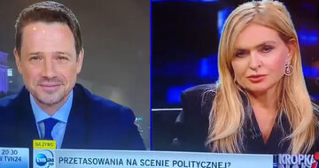 Prezydent Warszawy Rafał Trzaskowski w programie "Kropka nad i".