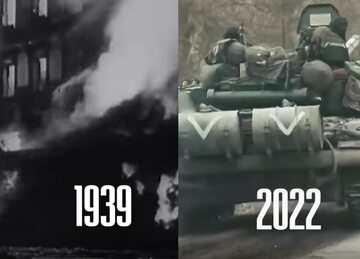 Prezydent Wołodymyr Zełeński opublikował nagranie pokazujące zdjęcia z pierwszego miesiąca wojny na Ukrainie i porównujące te wydarzenia z II wojną światową.