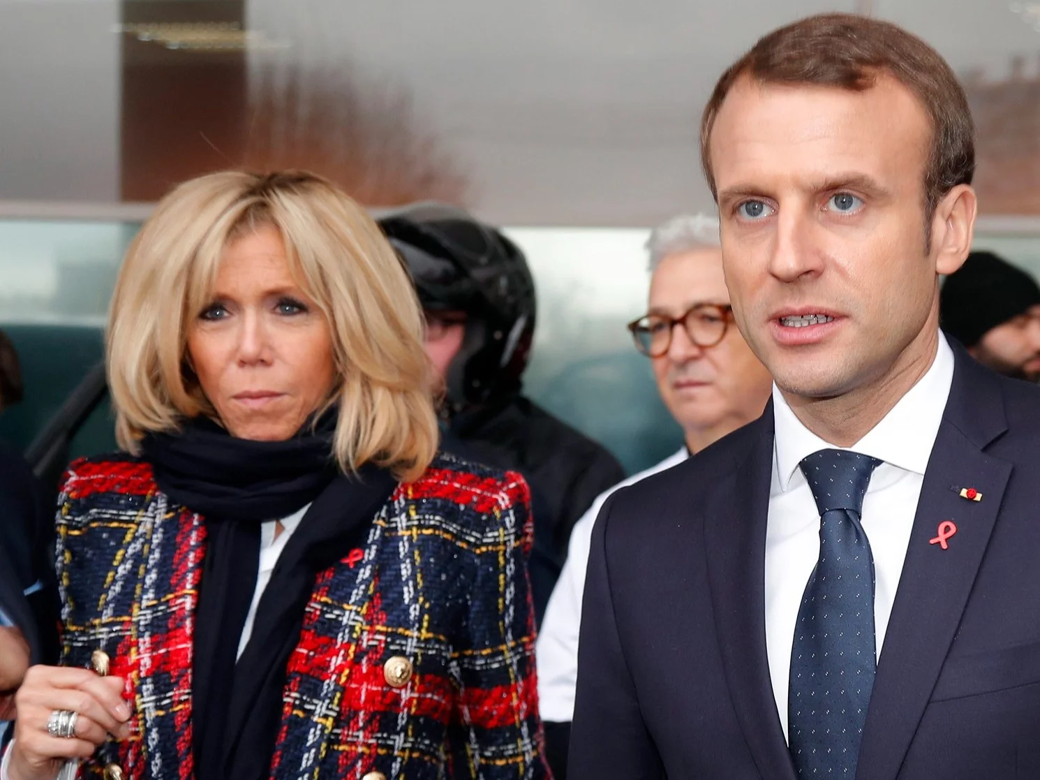 Prezydent Francji Emmanuel Macron z żoną Brigitte Macron