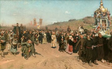 Procesja religijna w obwodzie kurskim (1880-1883). Mal. Ilja Riepin