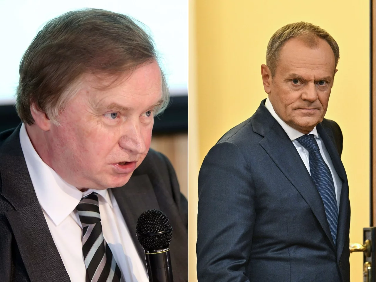 Prof. Ryszard Piotrowski i premier Donald Tusk