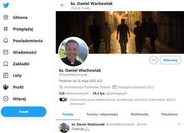 Profil ks. Daniela Wachowiaka na Twitterze