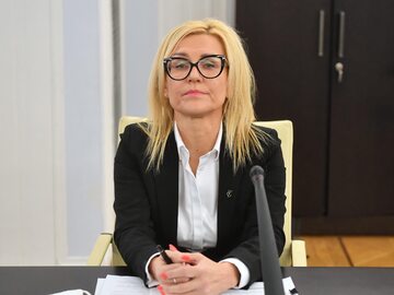 Prokurator Ewa Wrzosek podczas posiedzenia komisji senackiej