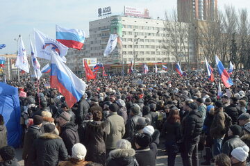 Prorosyjski wiec w Doniecku z 9 marca 2014 roku