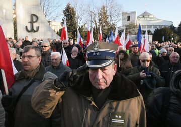 Protest byłych żołnierzy i funkcjonariuszy służb w Warszawie