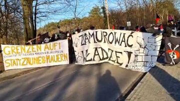 Protest "Dość kryminalizowania migracji" w Krośnie Odrzańskim 12.02.2022 r.