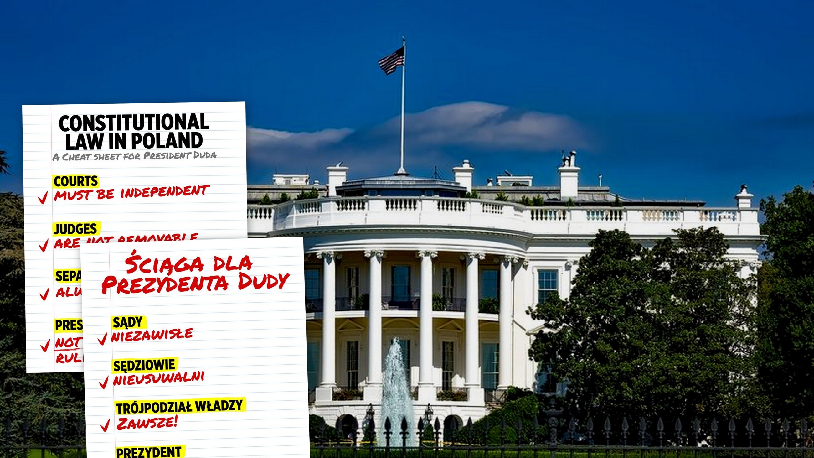 Protest KOD pod Białym Domem