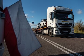 Protest polskich przewoźników przeciwko uprzywilejowanej pozycji konkurencji z Ukrainy