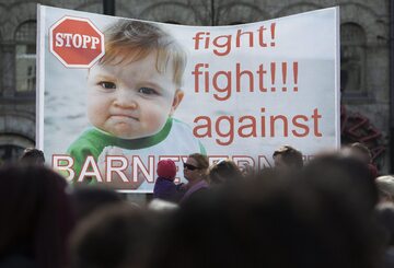 Protest przeciwko Barnevernet w Oslo