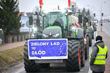 Protest rolników w miejscowości Stojadła k. Mińska Mazowieckiego