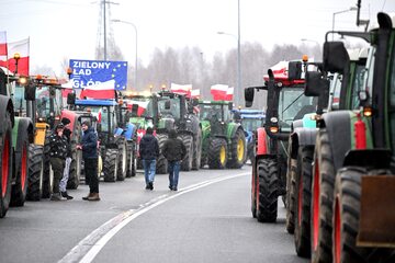 Protest rolników w miejscowości Stojadła