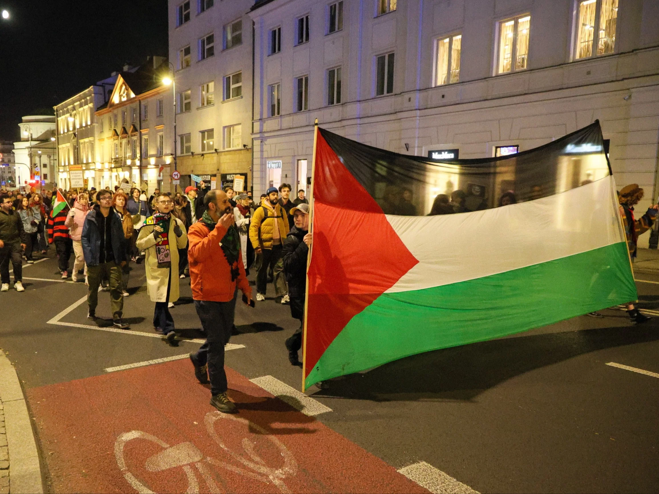 Manifestacja propalestyńska w Warszawie