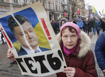Protesty zwolenników Micheila Saakaszwilego w Kijowie